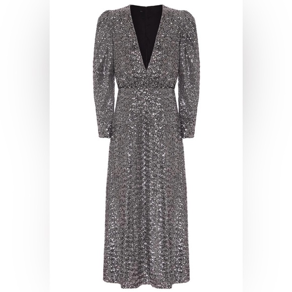 Borgo De Nor Dresses & Skirts - BORGO DE NOR Bernadette Silver Sequinned Dress